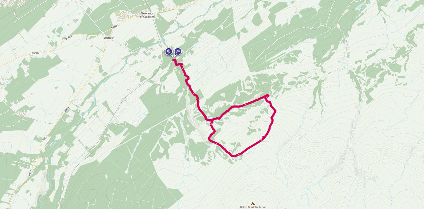 Beinn Bhuidhe Bheag Circular Walk route onmap