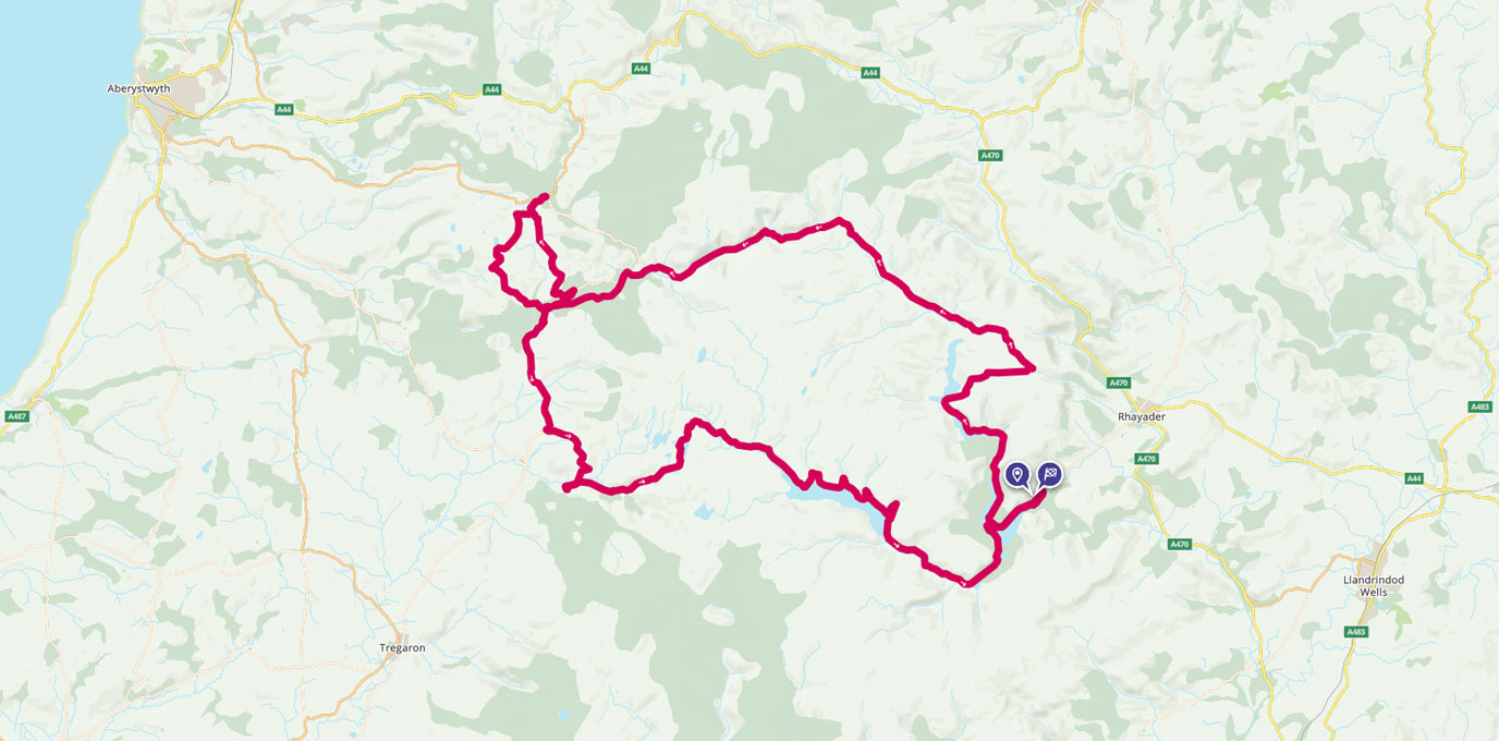 Biking in the Elan Valley, Wales route