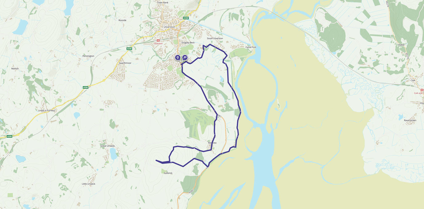 Ulverston walking adventure route map