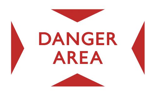 Danger Area symbol from OS Mapping